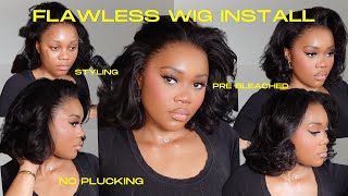 GORGEOUS BOB WIG INSTALL  SUMMER HAIRSTYLE  PRE PLUCKED PRE BLEACHED PRE STYLED ft ILIKEHAIRCOM [upl. by Leis]