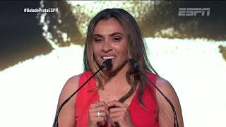 Marta faz discurso emocionante no Prêmio ESPN Bola de Prata Sportingbet 2018 [upl. by Brinkema]