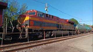 3 Trains at Columbus Ft CP 8642 Dual Flags on a 868 Axle 247 Ballast Train with EMD Trio  Amtrak [upl. by Enom]