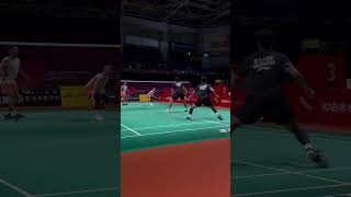 Doubles game play 😮😮 badmintionlover badminton bwf badmintonworld shorts ytstudio sport [upl. by Adena790]