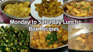 Monday to Saturday Lunch Box Recipes in Hindi  Indian lunch box ideas [upl. by Aneert80]