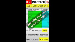 NSE LIVE DATA IN EXCEL SHORTS [upl. by Doll]