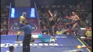 CMLL 190609 Místico Héctor Garza Volador Jr VS Negro Casas Mr Niebla Felino 22 [upl. by Ahsram693]