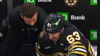 Brad Marchand Injured After Hit From Sam Bennett [upl. by Belva]