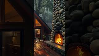 Ultimate Cozy Ambiance  Rainy Day in a Forest Cabin with Fireplace Crackles and Nature Sounds 🌧️🔥 [upl. by Arlene19]