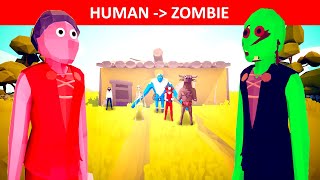 Monster School Human Becomes Zombie  TABS Story  Totally Accurate Battle Simulator [upl. by Ahsiekrats]