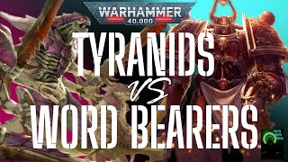 Tyranids vs Word Bearers Warhammer 40K Battle Report 2000 points [upl. by Candy]