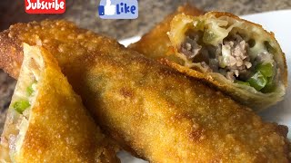 Philly Cheese Steak Egg Roll Recipe [upl. by Nancie]