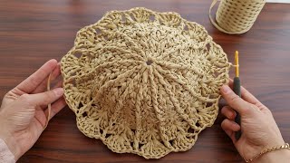 SUPERB BEAUTIFUL😲MUY BONİTO Crochet raffia paper rope beach bag Paper ip plaj çantası crochet [upl. by Nniuqal745]