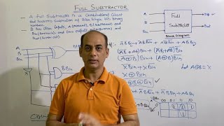 Full Subtractor  Combinational Circuit  Digital Electronics by Mirza Sir [upl. by Selrhc]