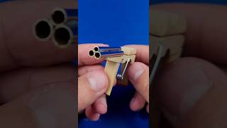 MINI GUN  The Mini Matchstick Shooter diy shorts youtubeshorts craft hacks diyprojects [upl. by Gilemette]