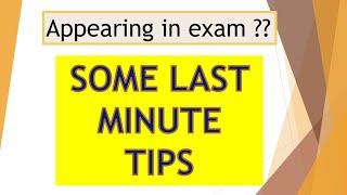 Last Minute Tips for appearing in Examination  Crack the Exam [upl. by Sidnee]