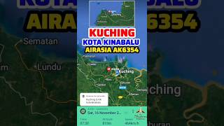 Kuching to Kota Kinabalu Flight Route AirAsia AK6354 16112024 fyp aviation travel [upl. by Iaka]