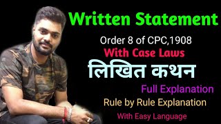 Written statement Order 8 CPC1908 Rule 1 To 10 with set off and counter claim rule6 Case laws [upl. by Hecklau]