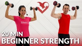 20 Min Full Body Dumbbell Workout for Beginners  Beginner Strength Training at Home with Weight [upl. by Atteve]