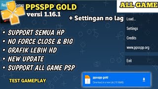 EMULATOR PPSSPP GOLD VERSI 1161 TERBARU  SETTINGAN TERBAIK NO LAG  SUPPORT SEMUA HP [upl. by Wyndham]