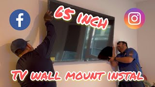 65 inch TV wall mount install [upl. by Cosma]