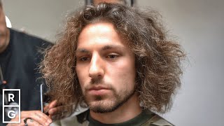 Army Haircut LONG Curly Hair CUT OFF for the ARMY  Huge Haircut TRANSFORMATION [upl. by Reilamag]