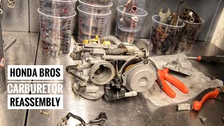 Honda Bros NT400 Restoration Project Part 5 Carburetor reassembly [upl. by Anahsat]