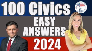 2024 100 Civics Questions and answers in Random Order 2008 version  US Citizenship Interview [upl. by Nauqram113]