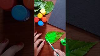 Easy acrylic Leaf painting drawing popular paintingcraft leafpainting [upl. by Chelsae]