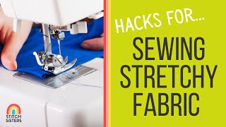 How To Sew Stretch Fabrics With A Normal Sewing Machine  Hacks for Sewing with Stretchy Fabric [upl. by Arty377]