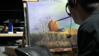 Mouth Painting Jerry Yarnells Autumn Cat in Acrylic [upl. by Seigel]