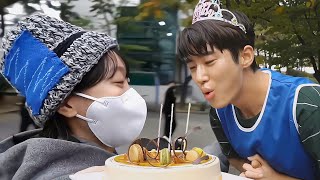 Celebrating Byeon Wooseoks birthday on set Kim Damis bringing the cake 🥳🎂 SOULMATE Movie 🎬 [upl. by Anrol]