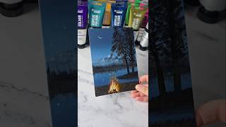 Campfire night sky  acrylic painting idea for beginners ✨️ [upl. by Seraphine]