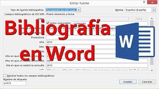 Como Hacer una Bibliografía Automática en Word  Referencias Automática [upl. by Halli410]