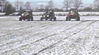 Wildcat 1000 vs RZR XP 900 vs Commander X 1000  2 wheel Drive High Drag Race on Snow [upl. by Tootsie]