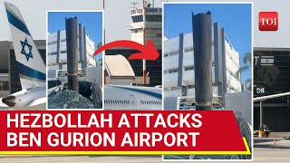 Hezbollah Attacks Israels BenGurion Airport In Tel Aviv Flights Disrupted Sirens Wail  Watch [upl. by Yerffoej837]