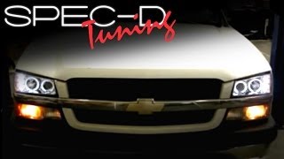 SPECDTUNING INSTALLATION VIDEO 20032006 CHEVY SILVERADO HEAD LIGHTS  PROJECTOR HEAD LIGHTS [upl. by Rebmetpes]