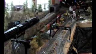 O scale MTH and Lionel Train Layout using Woodland Scenics [upl. by Adyol]