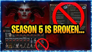 Diablo 4 Season 5 Is Broken Items Disappearing Wrong Class No Upgrades Pit HP What to know [upl. by Silrac]