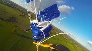 Friday Freakout Skydiver Survives Impact From Spinning Line Twists At 850 ft [upl. by Natty]