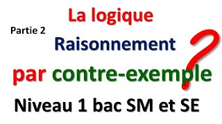 EXERCICES SUR LA LOGIQUE LE RAISONNEMENT PAR CONTRE EXEMPLE PARTIE 2 NIVEAU 1 BAC SM ET SEXP [upl. by Ileana]