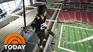 Get a birds eye view of Atlanta Falcons mascot Freddies entrance [upl. by Mohandas386]