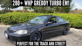 230WHP  THE GREDDY TURBO KIT  THE PERFECT EM1  1999 Honda Civic EM1 Build ekcory [upl. by Blight]