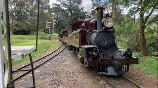 Puffing Billy 12A Arriving at Menzies Creek Station [upl. by Assirol352]