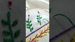 Very easy plazo design embroidery hand stitching flower design shots shotsvideo [upl. by Aicillyhp]