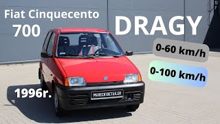 DRAGY 001 Fiat Cinquecento 700 acceleration 0100 kmh  4K POV [upl. by Rilda561]