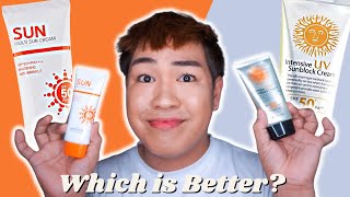 FOODAHOLIC SUN MULTI SUN CREAM VS 3W CLINIC INTENSIVE SUNBLOCK CREAM  COMPARISON VIDEO [upl. by Saravat949]