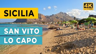 SICILIA Spiaggia San Vito lo Capo  Walking Tour 4K Ultra HD [upl. by Kinnie726]