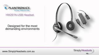 Plantronics HW261NUSB SupraPlus Binaural Noise Cancelling Corded Headset Video Overview [upl. by Anier]