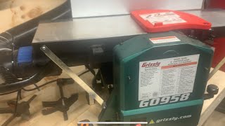 Grizzly 8”planerjointer combo and grizzly 1 12 hp wall mount dust collector review [upl. by Ynohtona]