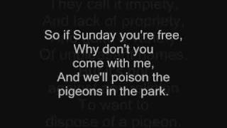 Tom Lehrer  Poisoning Pidgeons In The Park  with lyrics on screen [upl. by Norod]