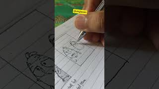 DRAWING CARTOON FISH SPONGEBOB cameo  Traditional storyboard drawing on paper [upl. by Whipple660]