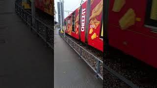 Manchester Metrolink Tram arriving at Deansgate Castlefield 15924 [upl. by Yehc]