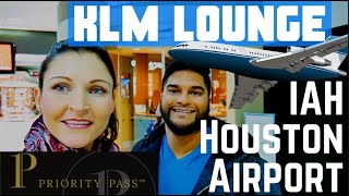 KLM Crown Lounge at Houston’s George Bush Intercontinental Airport IAH Priority Pass Lounge [upl. by Gnuhc]